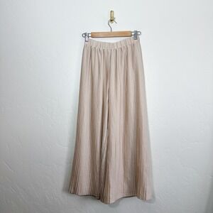 Express | High Waisted Pleated Pull-On Wide Leg Pant in Beige